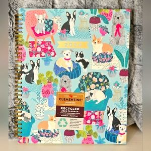 Clementine 2024 Dog print spiral bound weekly/monthly planner